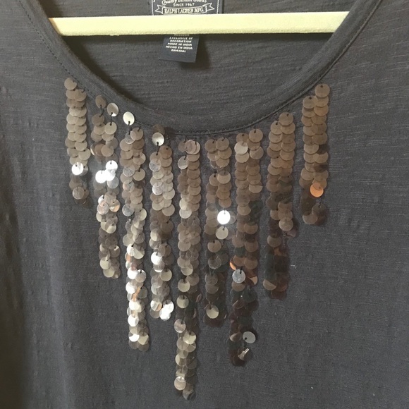 Ralph Lauren Polo Ladies Blue Sequence T-Shirt Tee - Picture 2 of 12